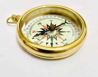 Ross London 1917 Brass Push Button Compass – Vintage Maritime