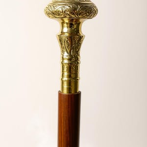 Handgemachter viktorianischer Gehstock – Messinggriff aus Holz – eleganter Vintage-Stil für Männer & Frauen