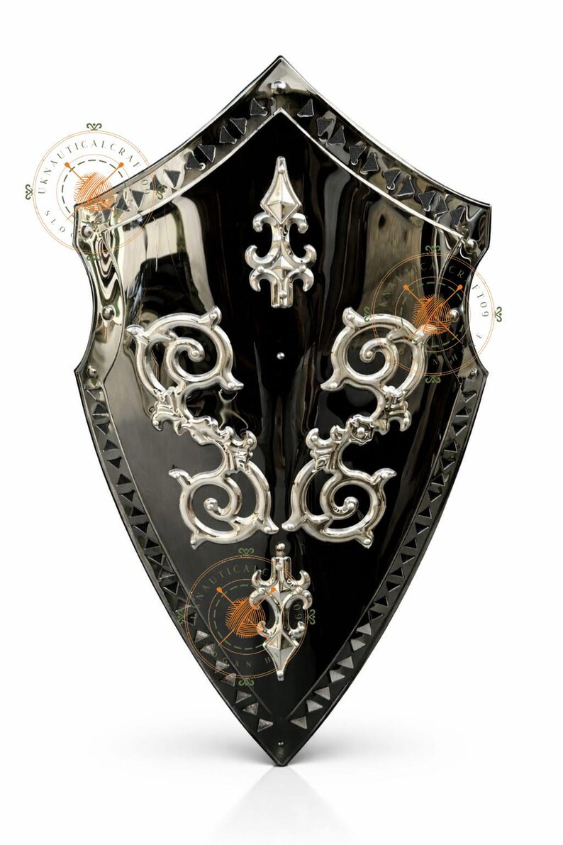 Medieval Knight Stainless Steel Shield – Ornate Hand-worked Metal Armor ...