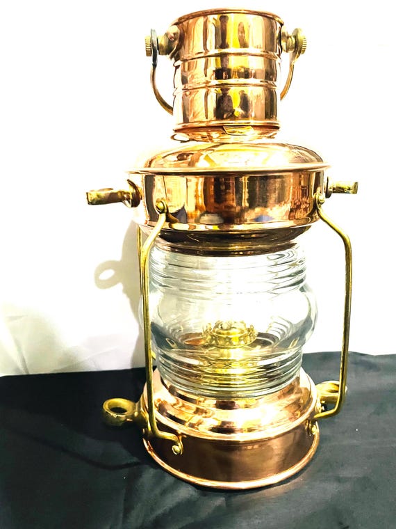 ヴィンテージスタイルのアンカーランプ - 真鍮と銅のオイル