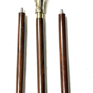 Handgemachte Holzstockstock / Gehstock aus Holz im Vintage Stil mit Knopfgriff aus Massivem Messing