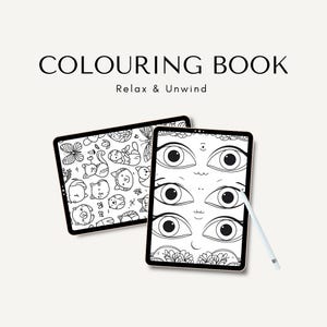 Colouring Book, Therapeutic Colouring, All Ages, iPad Colouring Book, Relax and Unwind Book