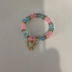 Pulsera de mariposa rosa y azul
