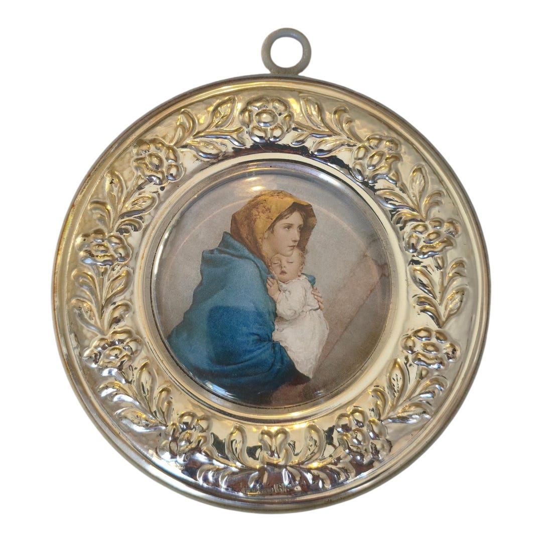 Vintage Sterling Silver Madonna and Child Medallion – 925 Silver ...