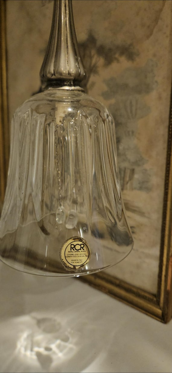 RCR Crystal Bell Italy – Vintage Lead Crystal Bell – Royal Crystal Rock – Cut Glass Bell – Collectible Crystal Décor – Perfect Ringing Sound
