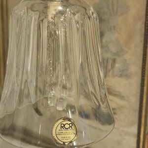 RCR Kristallklocka Italien – Vintage blykristallklocka – Royal Crystal Rock – Slipad glasklocka – Samlarkristalldekor – Perfekt ringljud bild 1