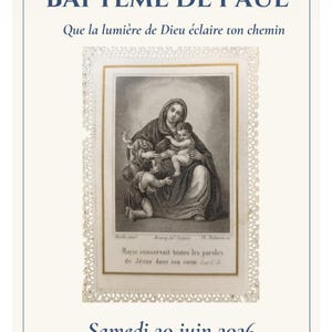 Plantilla editable de folleto de bautismo en Blue Canva, plantilla de folleto de bautismo católico, programa de ceremonia religiosa, PDF digital
