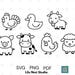 Farm Animal Clipart Set – 7 Farm Animals SVG PNG PDF | Cute Farm ...