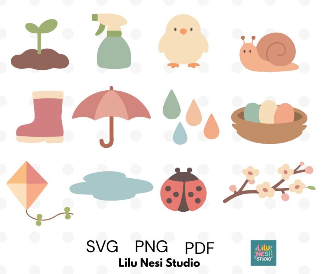 Spring Baby Svg Spring SVG Bundle – Pastel Nursery Clipart Set, Bunny Chick Ladybug ...
