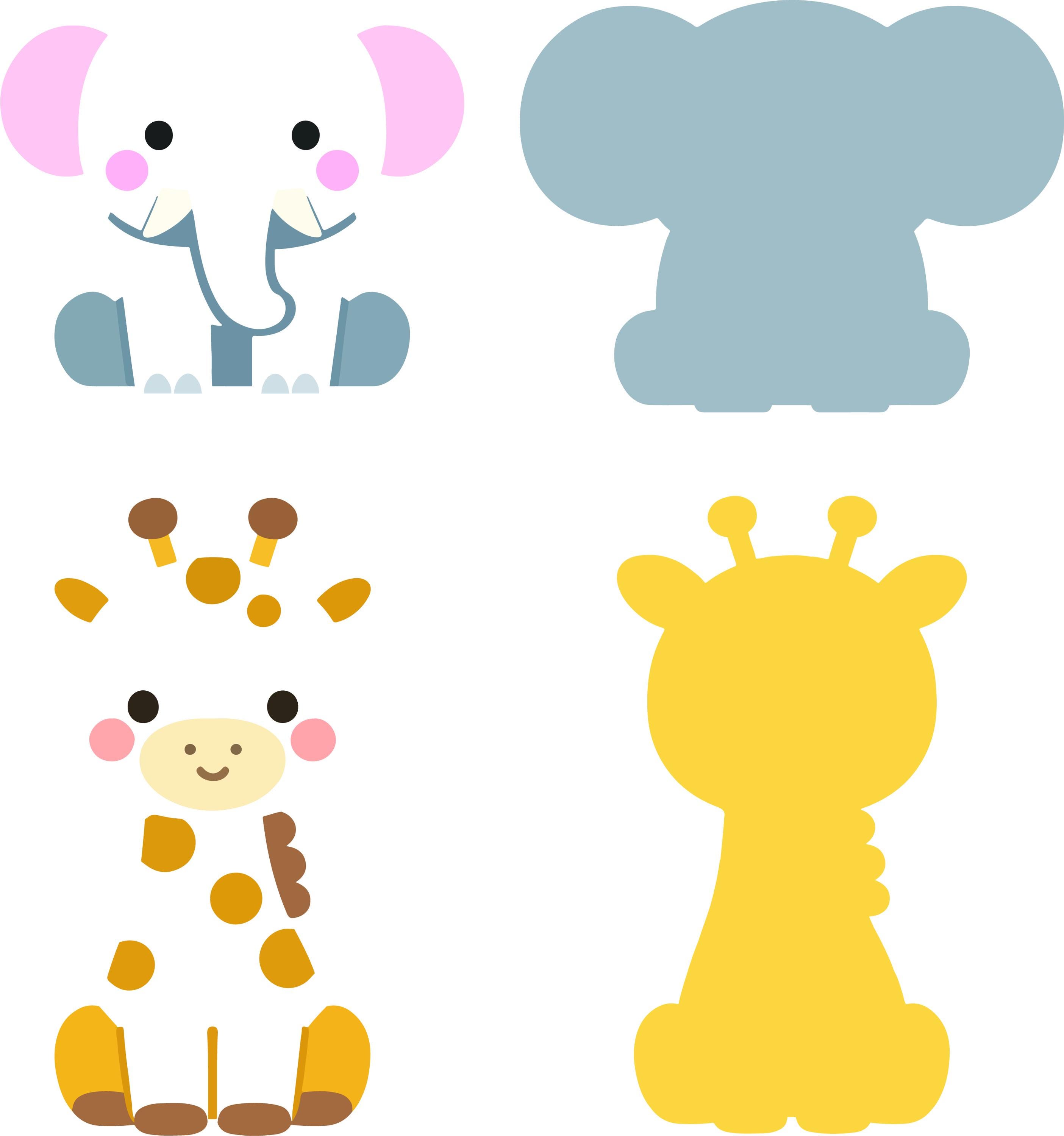 Jungle Animals Clipart Set of 8 Svg Bundle | Layered Cute Nursery ...
