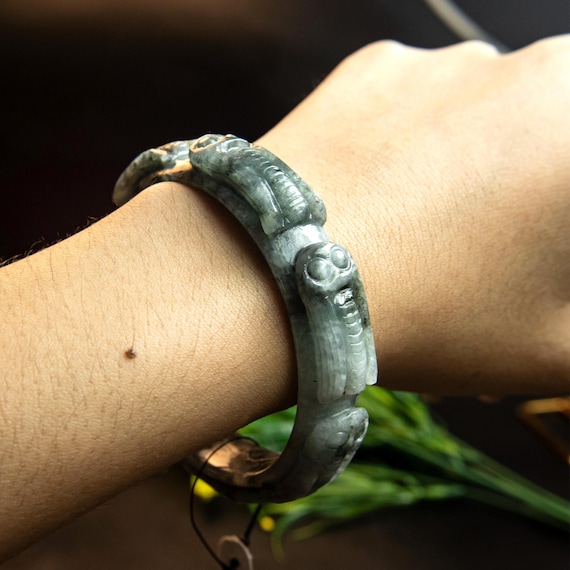 55mm Authentic Grade A Burmese Jadeite Jade Bangle Bracelet  Elegant Jade Bangle Bracelet main image 0