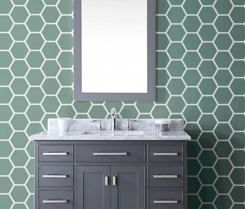 Honeycomb Pattern Large REUSABLE Allover repeating stencil for walls Hexagon Tile Pattern STENCIL for Walls or Floors