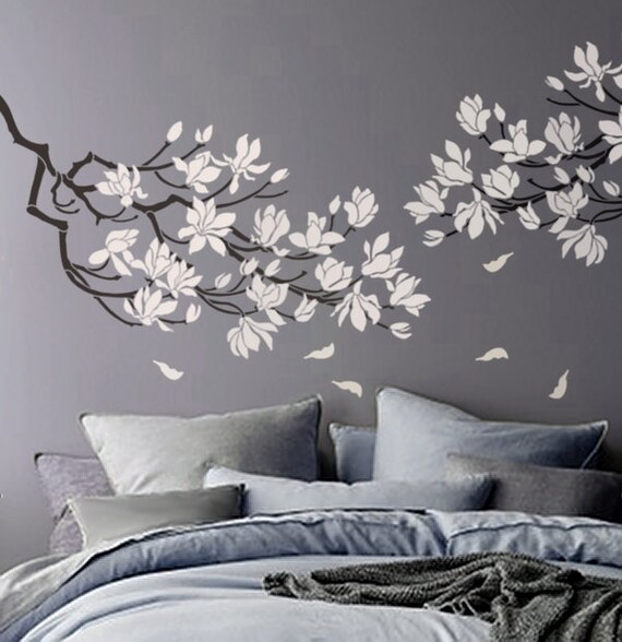 STENCIL Magnolia Flower Branch Large Branch Stencil for Etsy