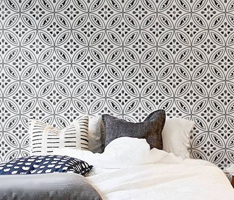 Moroccan Wall Stencil Tile Pattern No 8 Reusable Easy Decor Diy Home