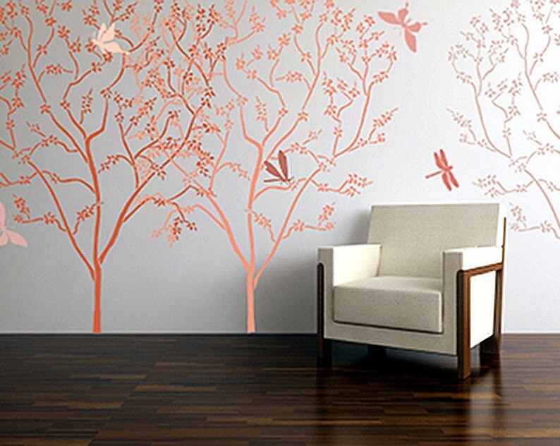 Cherry Blossom Tree Stencil For Walls 5 Feet Tall Reusable - Tree Stencil For Wall Nursery Cherry Blossom Tree Stencil For Walls 5 Feet Tall Reusable - Tree Stencil For Wall Nursery
