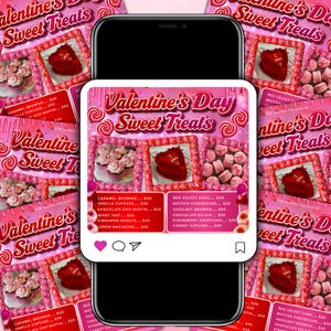 Valentines Day Bakery Flyer, Sweet Treats Flyer, Pastry Flyer, Valentines Dessert Flyer, Baking Shop Flyer, February Flyer