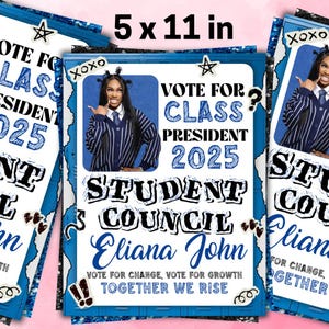 Student Council Campaign Flyer Template, School Election Flyer, Editable Canva Poster, Digital Council Flyer, School Election Poster
