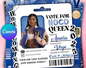 Vote Homecoming Queen Flyer, Homecoming Flyer, Class Flyer, Campaign Flyer, Class Campaign Flyer, Election Flyer, Homecoming Campaign Flyer