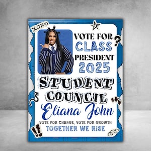 Student Council Campaign Flyer Template, School Election Flyer, Editable Canva Poster, Digital Council Flyer, School Election Poster