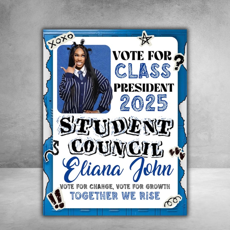 Student Council Campaign Flyer Template, School Election Flyer, Editable Canva Poster, Digital Council Flyer, School Election Poster