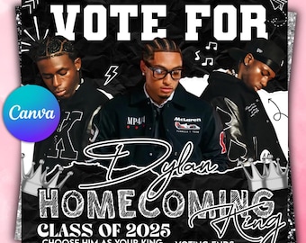 Homecoming Flyer, Vote Homecoming, HOCO Flyer, Homecoming Queen Flyer, Homecoming King Flyer, Homecoming Class Campaign Flyer, DIY Canva