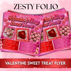 Valentines Day Bakery Flyer, Sweet Treats Flyer, Pastry Flyer, Valentines Dessert Flyer, Baking Shop Flyer, February Flyer