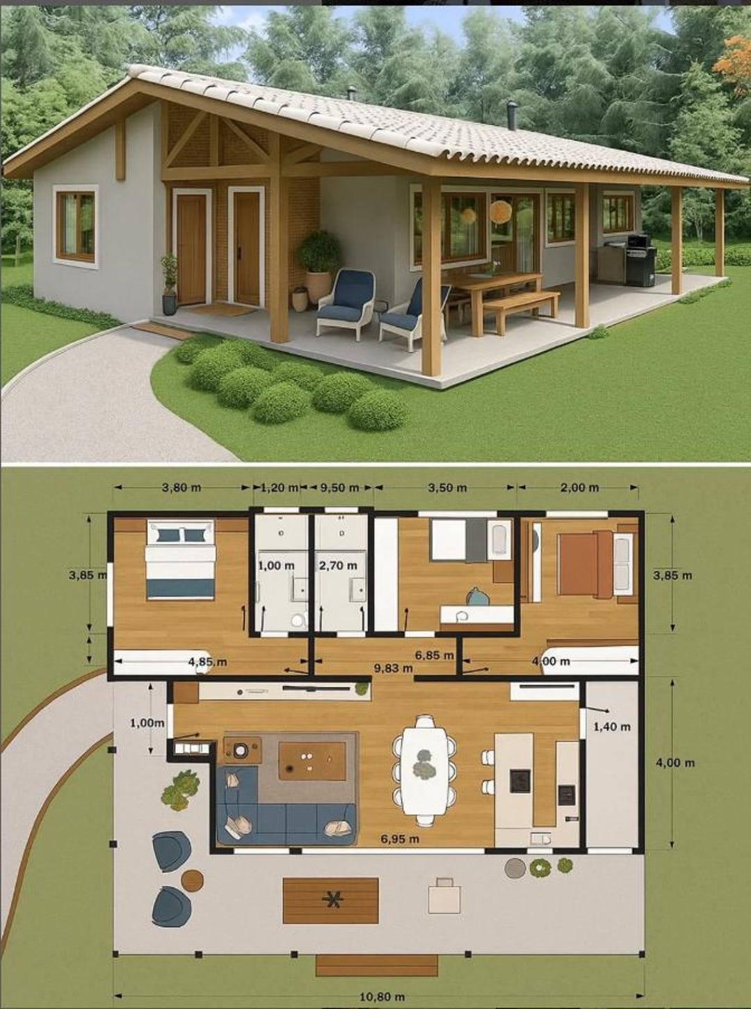 House Plan Architect Drawing Villa Simple - Etsy