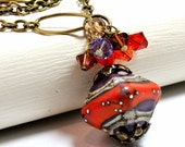 Lampwork and Swarovski Pendant-Desert Sunset