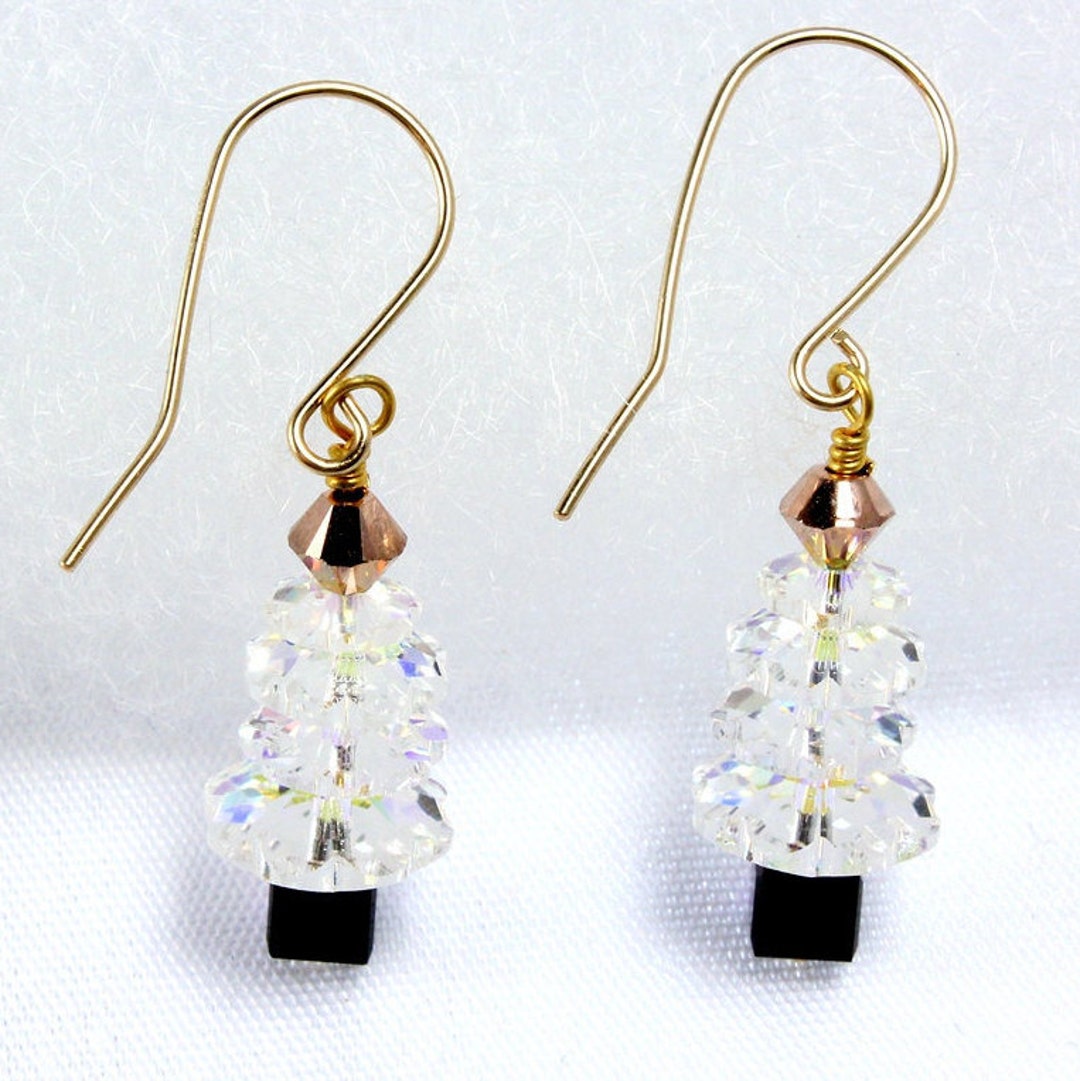 Swarovski Christmas Tree Earrings Crystal Christmas Tree Etsy