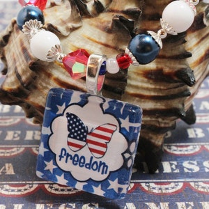 Patriotic Bracelet, Red White Blue, American Flag, Patriotic Beaded Bracelet, Freedom Bracelet, Fourth of July, Memorial Day image 4