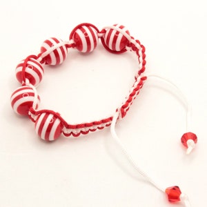 Red and White Nautical Macrame Bracelet, Knotting Cord, Sporty Bracelet image 4