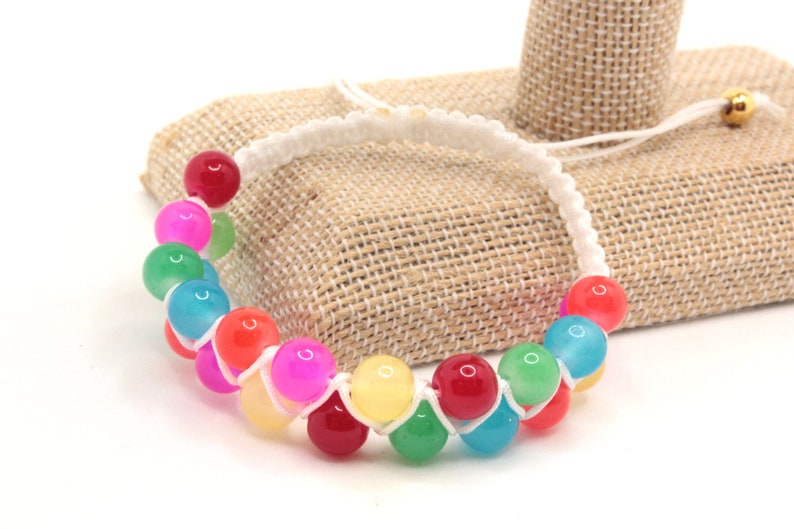 Multicolor Beaded Zig-zag Macrame Bracelet, Popular Trending Jewelry, Adjustable Bracelet image 6