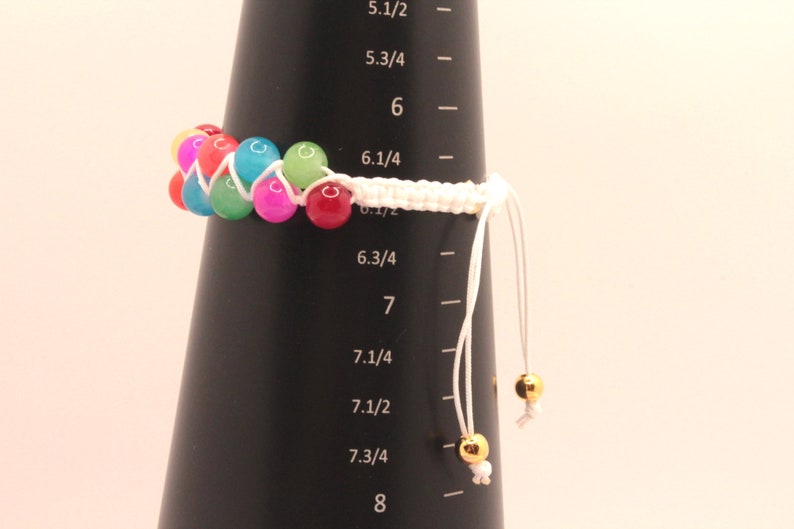 Multicolor Beaded Zig-zag Macrame Bracelet, Popular Trending Jewelry, Adjustable Bracelet image 4