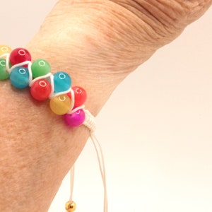 Multicolor Beaded Zig-zag Macrame Bracelet, Popular Trending Jewelry, Adjustable Bracelet image 3