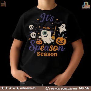 It’s Spooky Season Cyclops Ghost PNG | Witch Hat Broom Halloween Clipart for Sublimation Shirts