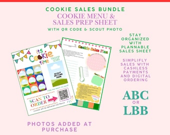 Custom Cookie Sales Flyer Bundle: Personalized QR Code, Scout Photo