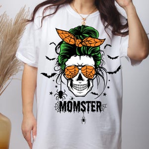 Momster Halloween Skull T-Shirt: Funny Monster Mom Fall Tee