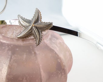 Bridal Hair Silver Starfish Hairband headband Antiqued flower blossom Style bridesmaids long estate elegant old hollywood