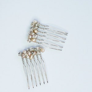 Bridal Hair Comb Pale Topaz stone gold Hair Barrette Classic Swarovski crystal hairpins brides bridesmaids flower wedding Beach image 4