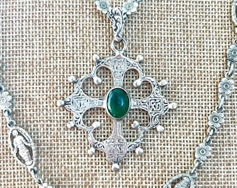 Stunning Fratelli Coppini 800 Silver Della robbia chain with Maltese cross necklace bambini Italy Florence Renaissance - medieval wedding