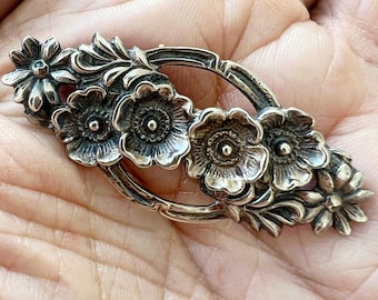 Sterling Silver Jo Michels Floral bower Brooch - Vintage 50s - Flowers blossoms gardener MCM