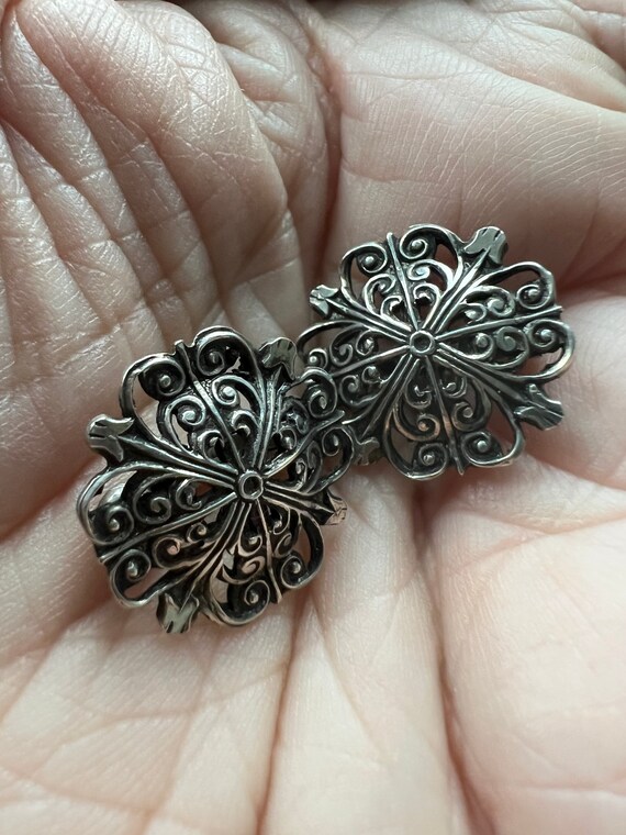 Gorgeous Italian Silver Clip Earrings - 800 silve… - image 4