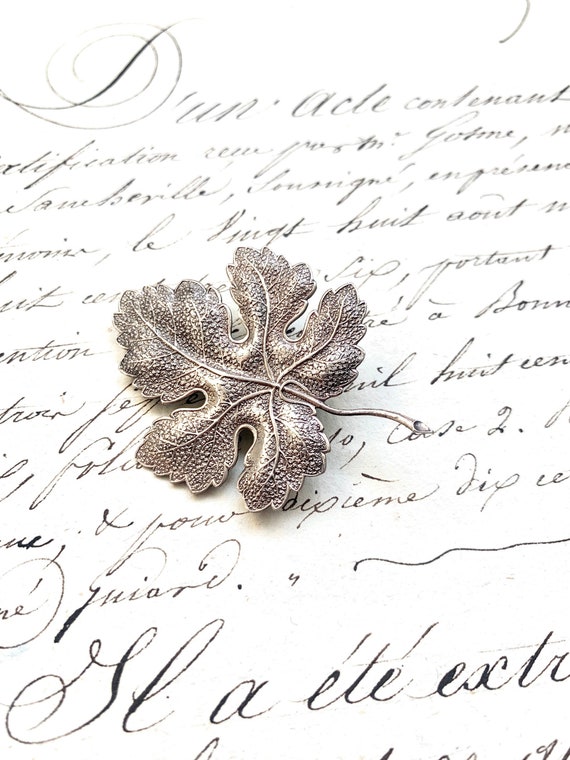 Lang Sterling Silver Maple Leaf Brooch - Vintage 4