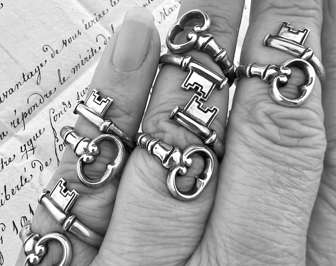 Vintage Sterling Silver Avon Skeleton Key Ring, Bypass Ring Etsy