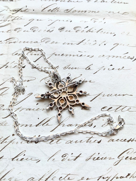 Sterling Silver Star pendant or brooch with chain… - image 3