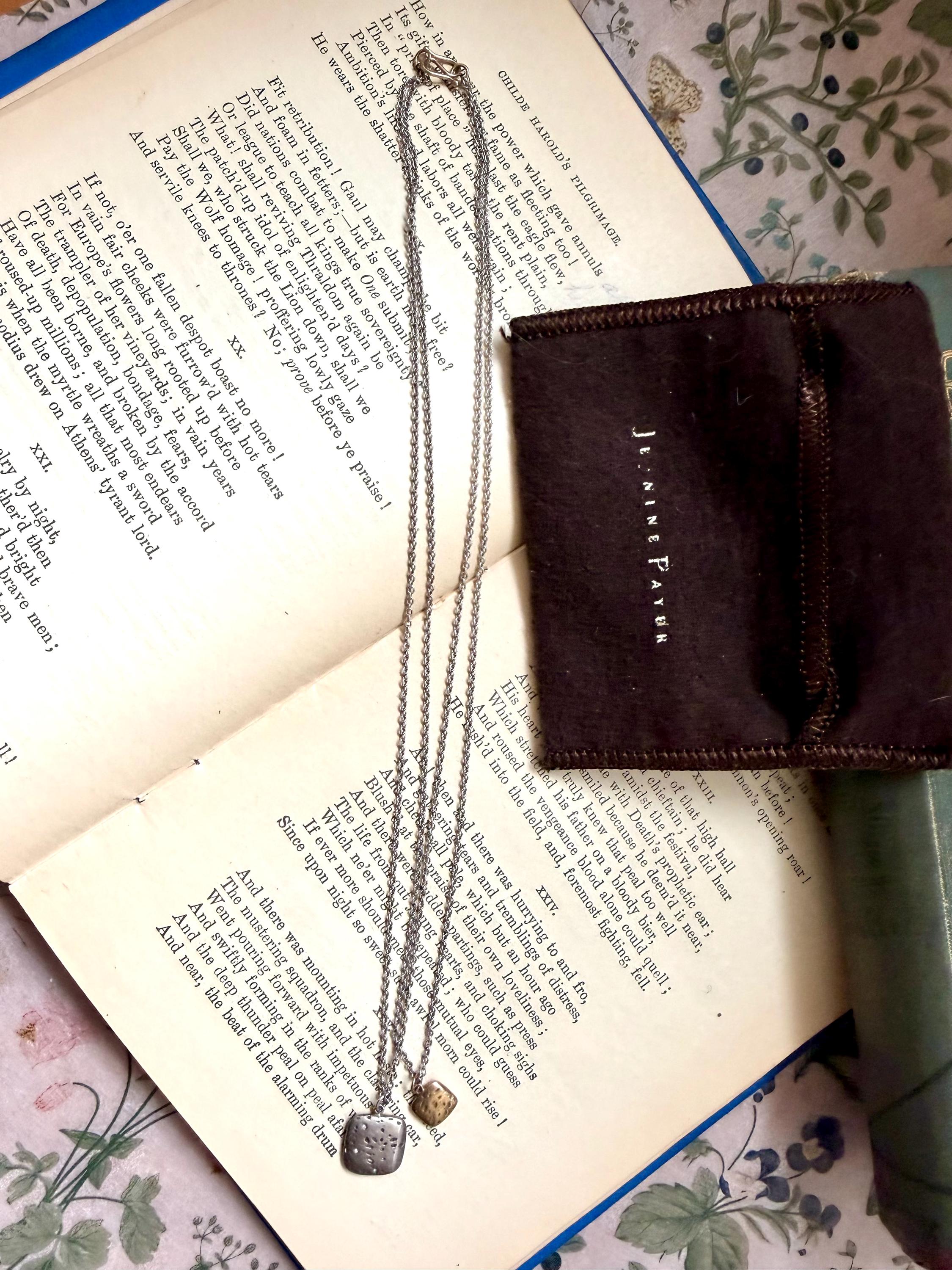 Vintage Jeanine Payer Quote Necklace – Sterling Silver & 18k Gold