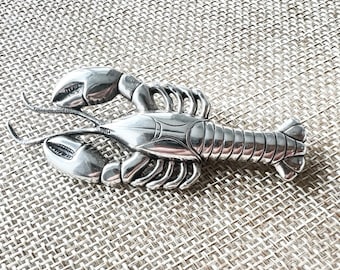 Lang Sterling Silver Lobster Brooch signed  - fishing Maine Seashore nautical ocean beach seashore