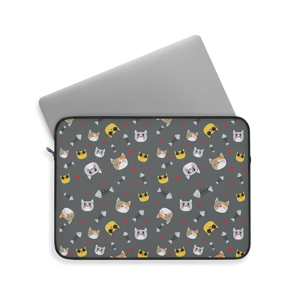 Computer Cat Covers Cute Cat Laptop Sleeve - Adorable Padded Case, Cat Lover Gift, Tech ...
