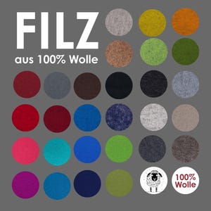 Filz Untersetzer - rund- 100% Wolle - für Gläser, Becher, Tassen, Vasen, Teller, Töpfe, ... 28 Farben zur Auswahl