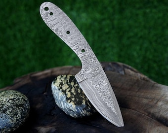 LOT OF 5 Damascus Steel Knife Blank, Hand Forged DIY Blade